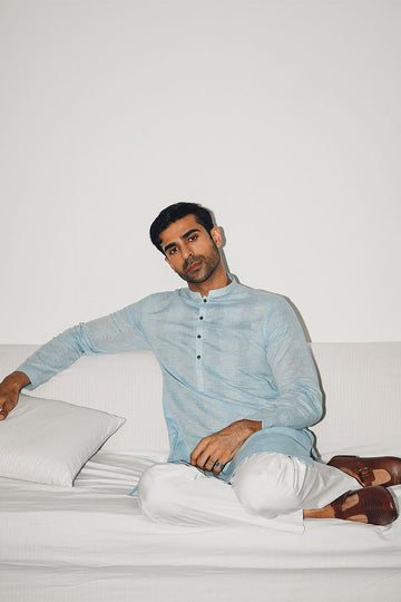 TEAL EMROIDERED KURTA PAJAMA